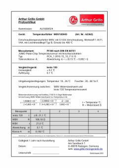 Prüfzertifikat PZ-DS85 Prüfzertifikat PZ-DS85